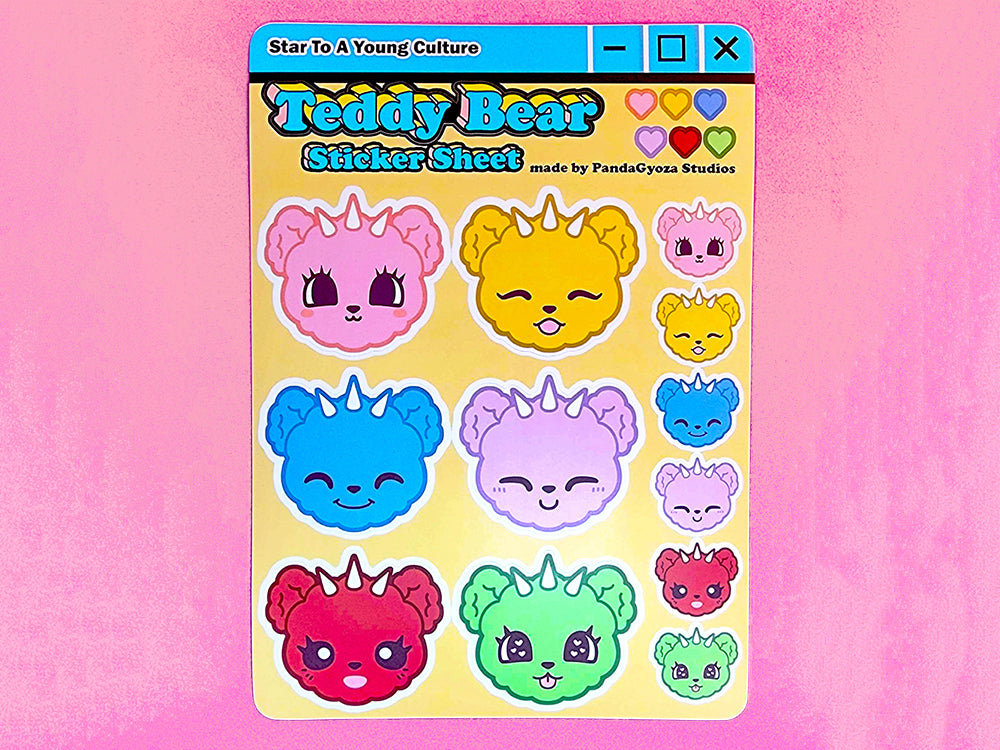 STAYC's Teddy Bear Themed Sticker Sheet (FREE U.S. SHIPPING)