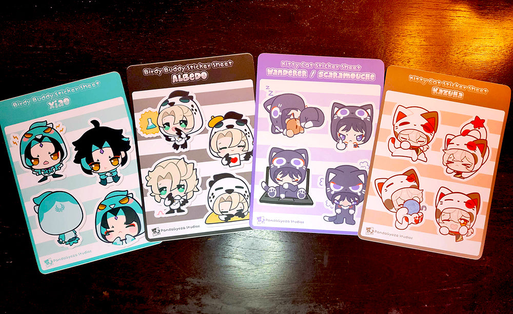 (DISCONTINUING) Genshin Impact 'Animal Onesies' Themed Sticker Sheets (FREE U.S. SHIPPING)