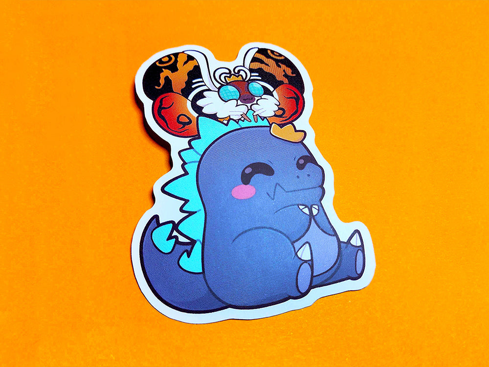 Godzilla and Mothra Sticker