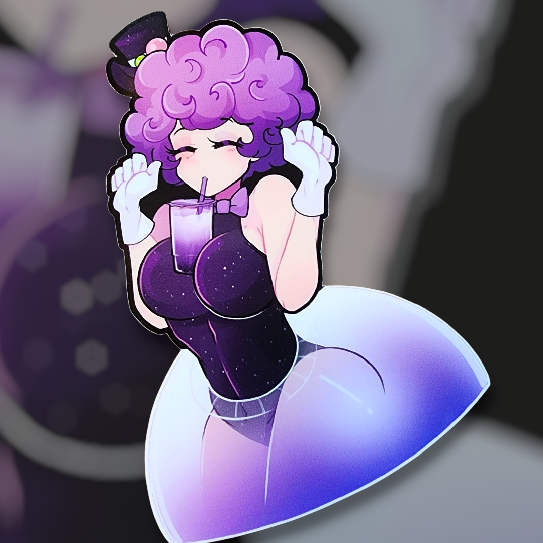 Betty Boba w/ Bubble Tea (Original Character) Sticker