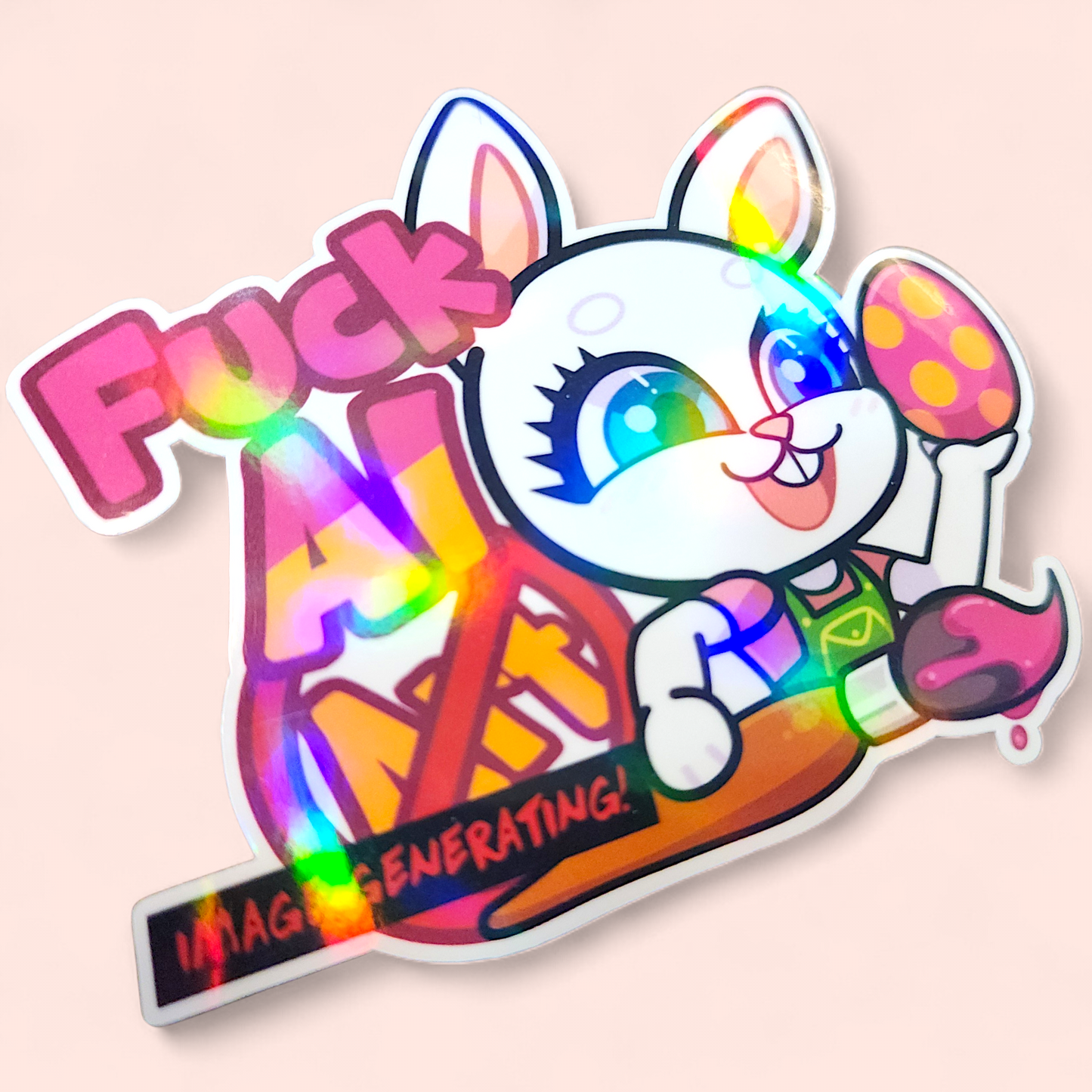 Zoobe Bunny: 'F*ck (AI) Art' Hologram Sticker