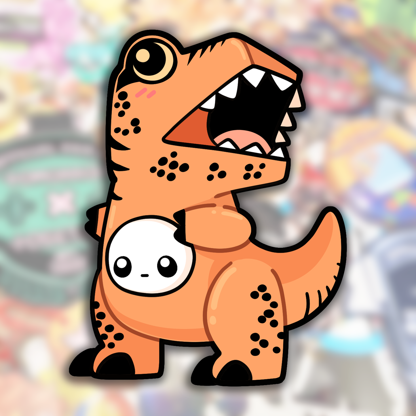 Autism Creature's Inflatable Dino Costume Sticker