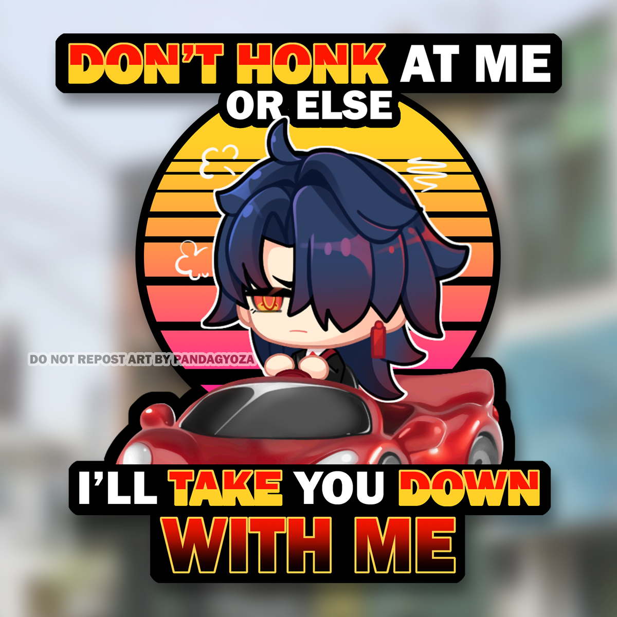 HSR: Blade in a Car Bumper Sticker