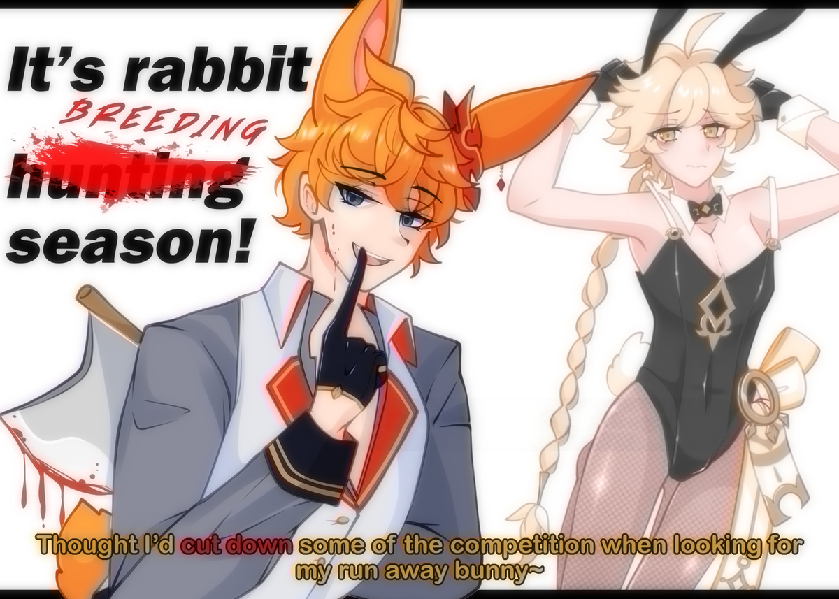 Genshin Impact: Tartaglia x Aether (Rabbit Season) Double-Sided Doujin Print