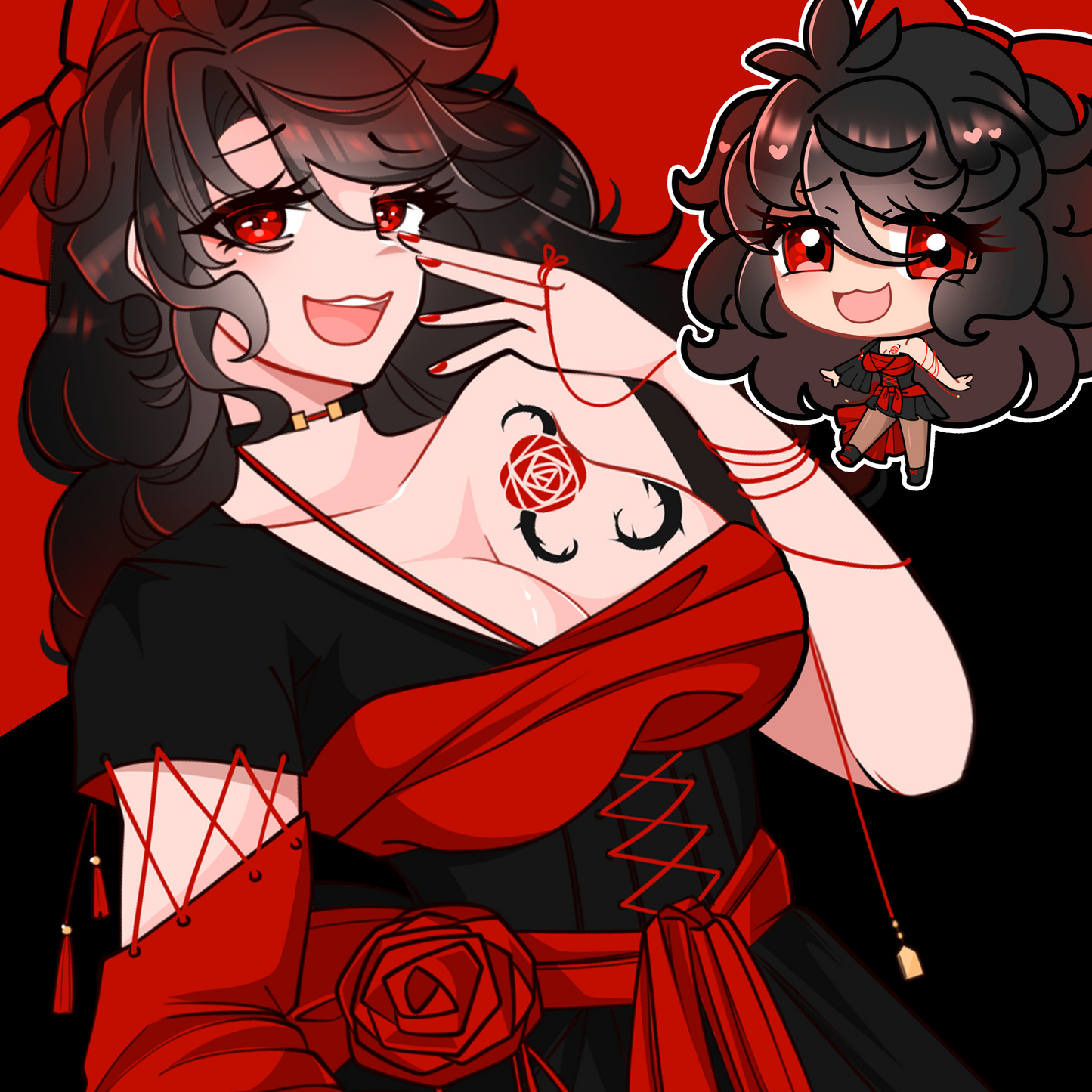 PandaGyoza (Original Character) Square Print