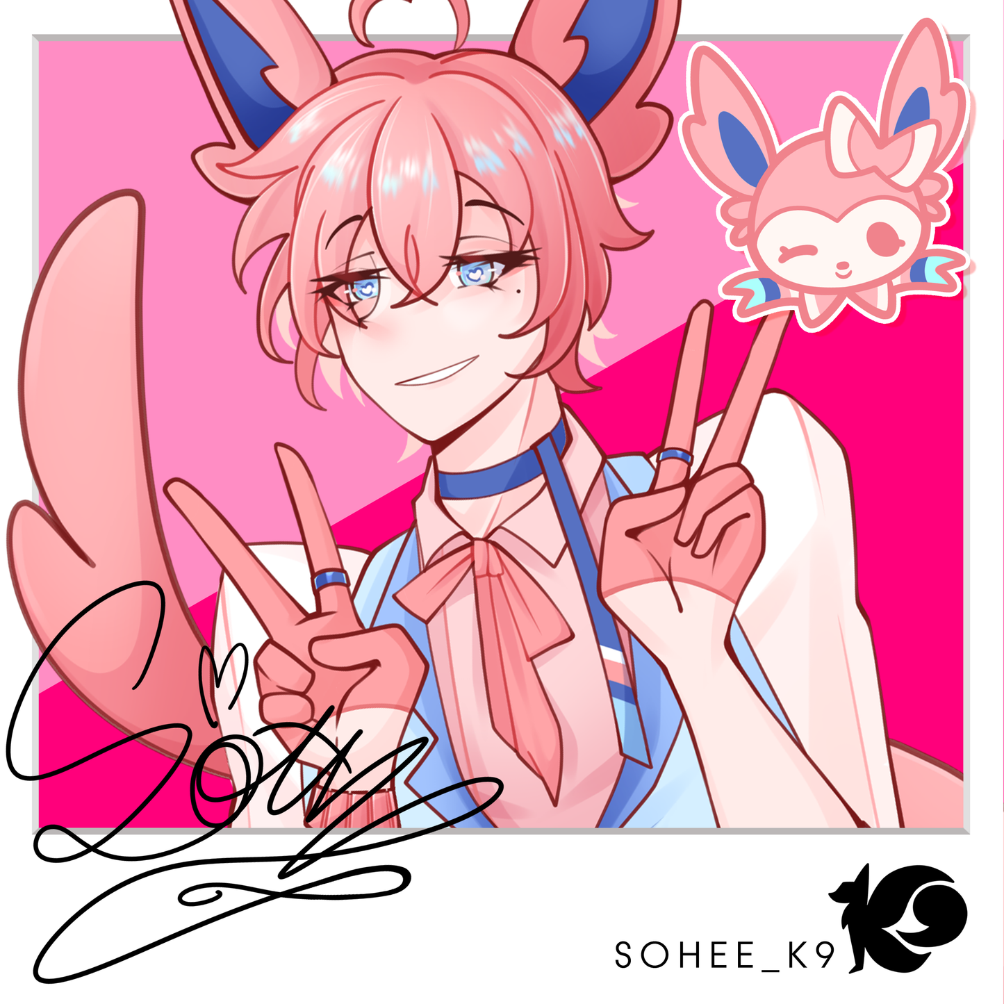 Pokemon Eeveelutions (Original Gijinka) Square Prints