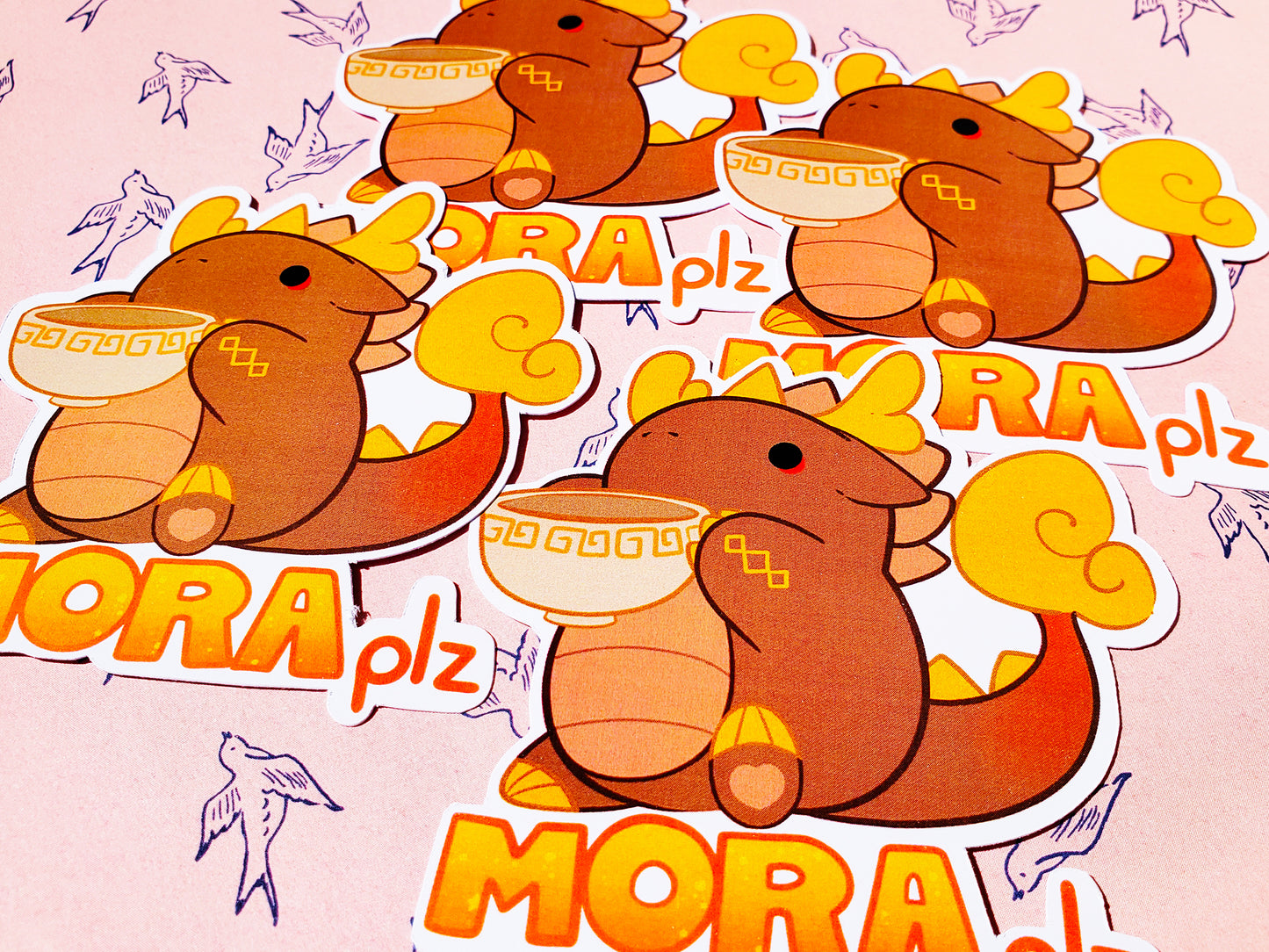 Chonky (Morax) Zhongli 'Mora please' Sticker