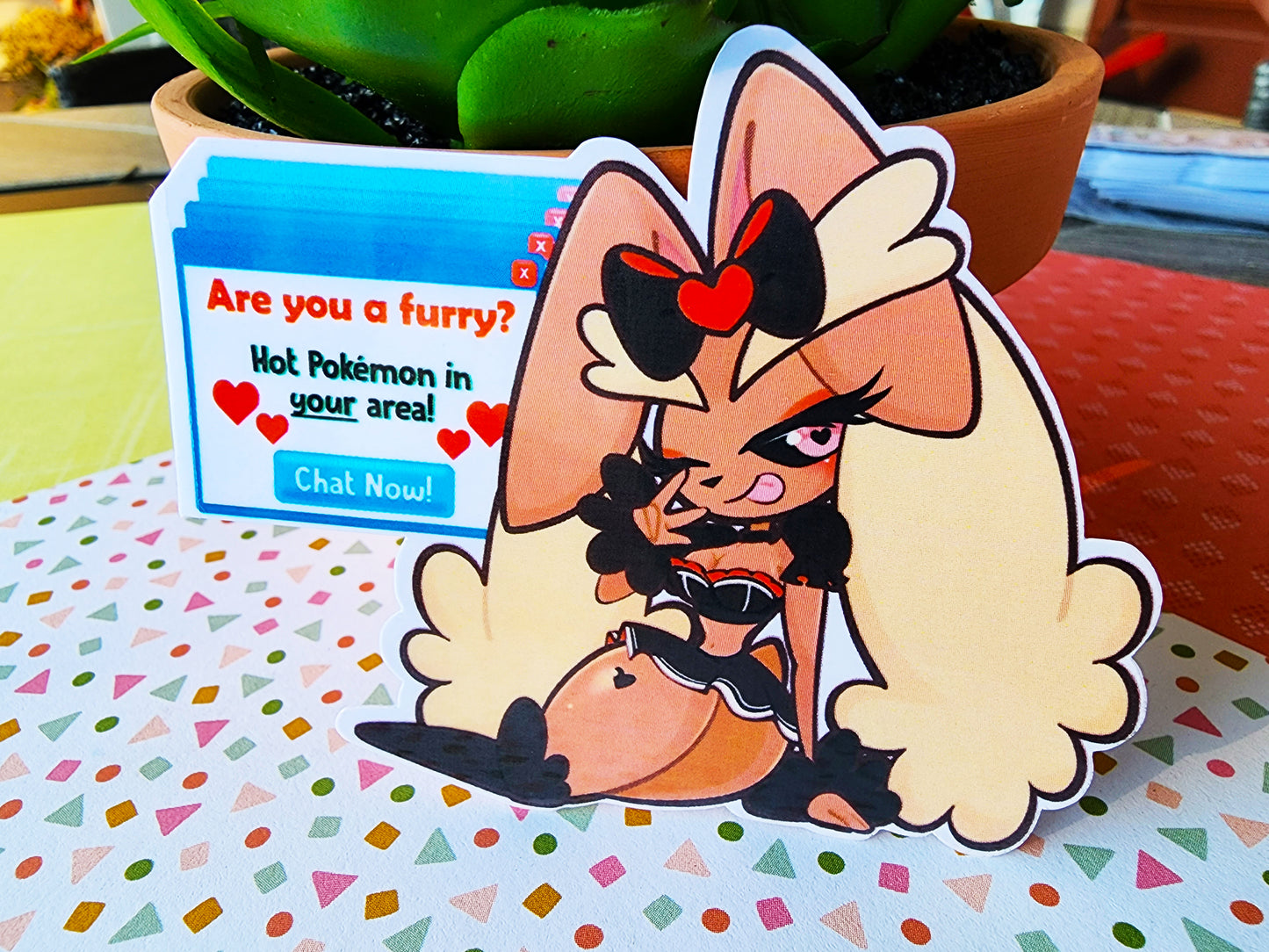 Pokémon Pop-Up Porn Ad Series: Lopunny Parody Sticker