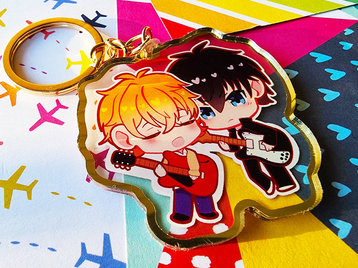GIVEN: Mafuyu x Uenoyama Gold-trimmed Double-Sided Keychain