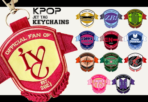 [ LIMITED PRE-ORDER SALE ] K-Pop Jet Tag Embroidered Keychain - College Emblem Style, Double-Sided