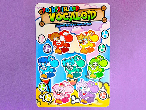 Yoshi's Island x VOCALOID Sticker Sheet (FREE U.S. SHIPPING)