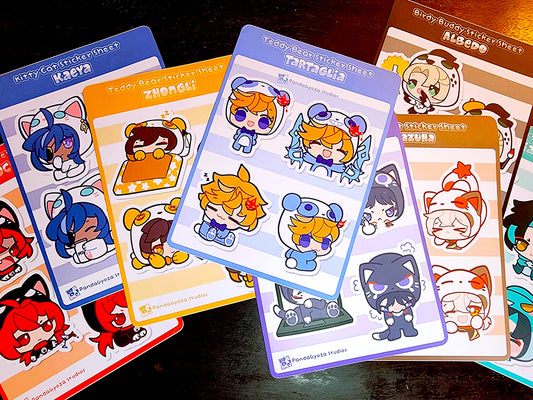 (DISCONTINUING) Genshin Impact 'Animal Onesies' Themed Sticker Sheets (FREE U.S. SHIPPING)