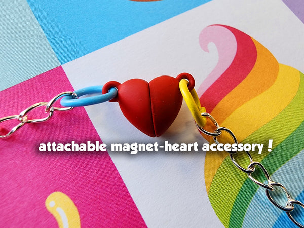 HEARTSTEEL: Magnetic Heart-Attachable 'cup-phone talk' Keychain