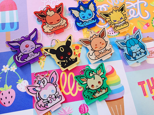 Eeveelutions Gijinka/Pokemon (colored-acrylic standee + keychain)