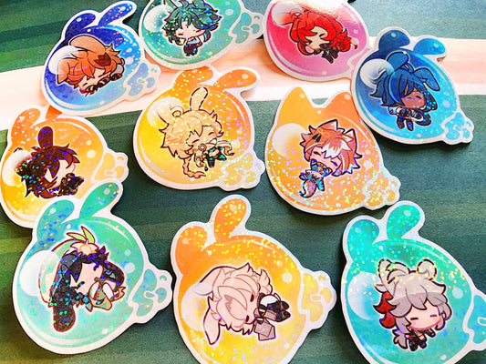 (DISCONTINUING) Genshin Impact: Confetti Hologram Seelie Stickers!!