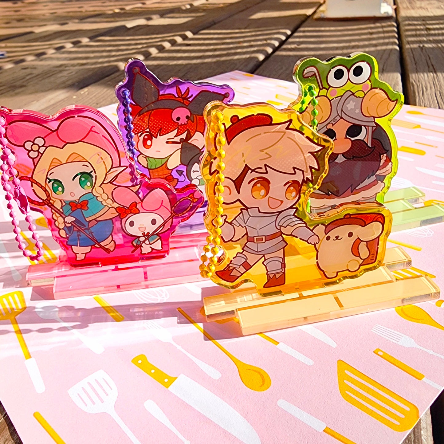 Delicious in Dungeon (Dungeon Meshi) x Sanrio Keychain Acrylic Standees