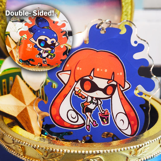 Nintendo SSBU Super Smash Bros. Ultimate Double-Sided 3 in. Keychain [ Inkling ]