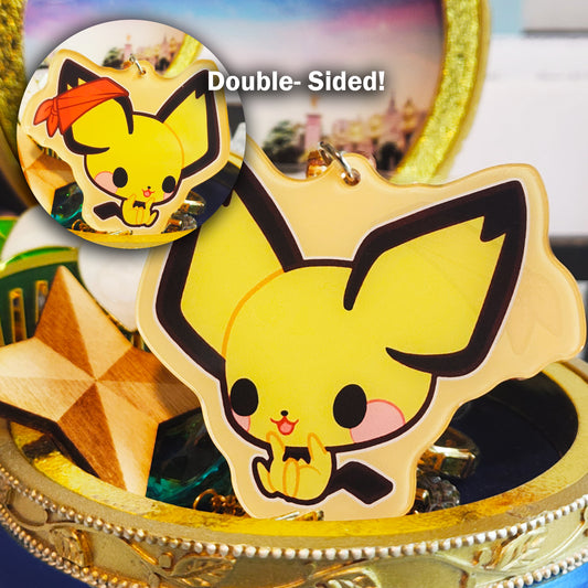 Nintendo SSBU Super Smash Bros. Ultimate Double-Sided 3 in. Keychain [ Pichu ]