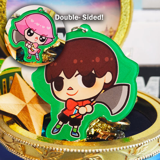 Nintendo SSBU Super Smash Bros. Ultimate Double-Sided 3 in. Keychain [ Villager ]
