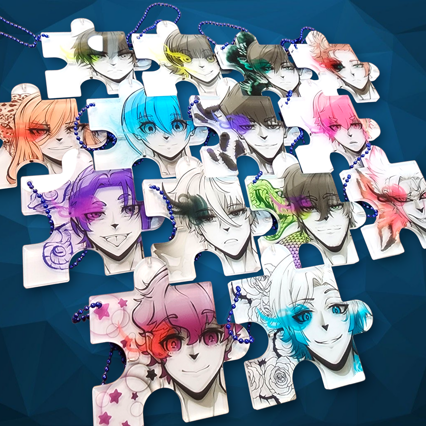 Blue Lock: Connecting Acrylic Puzzle Keychains