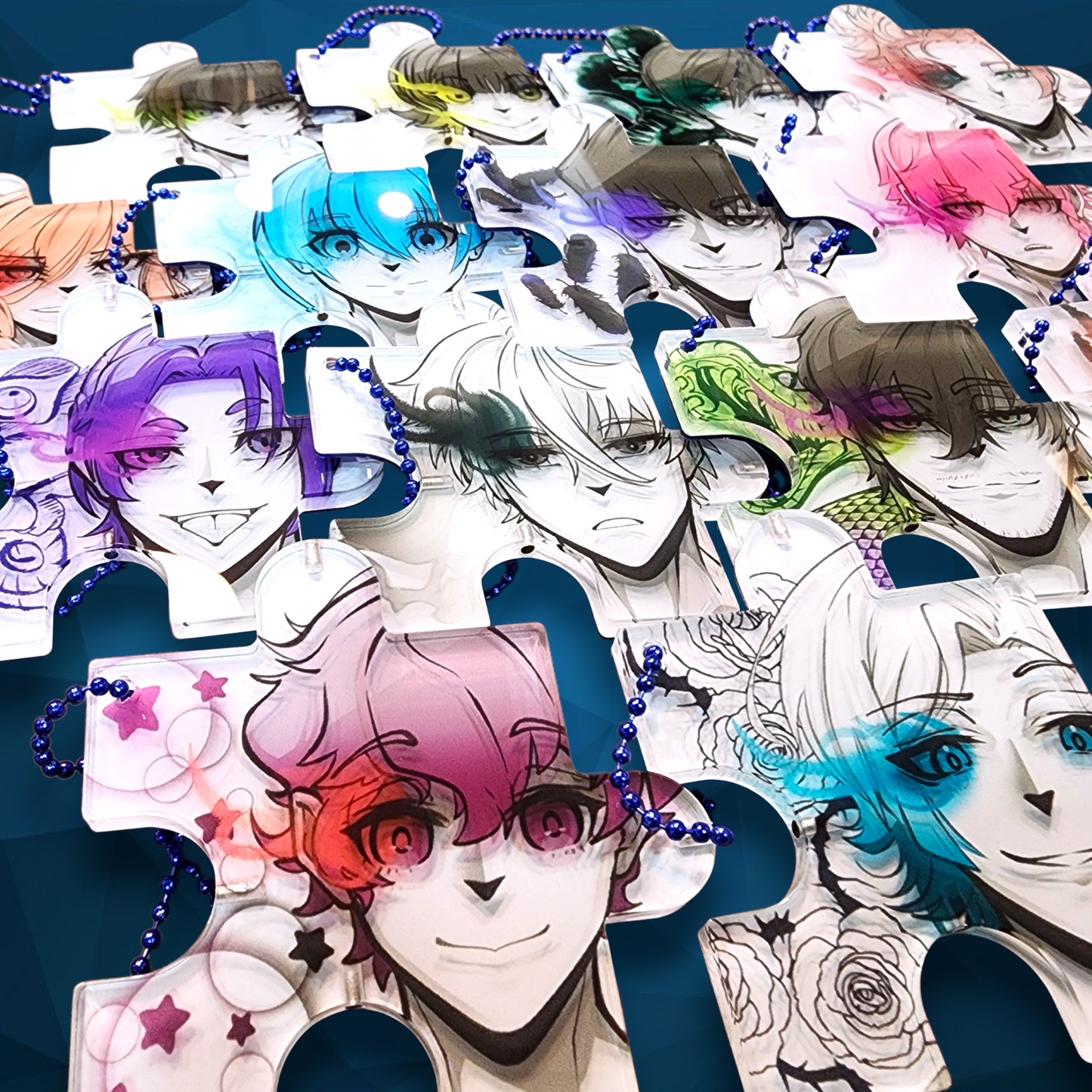Blue Lock: Connecting Acrylic Puzzle Keychains