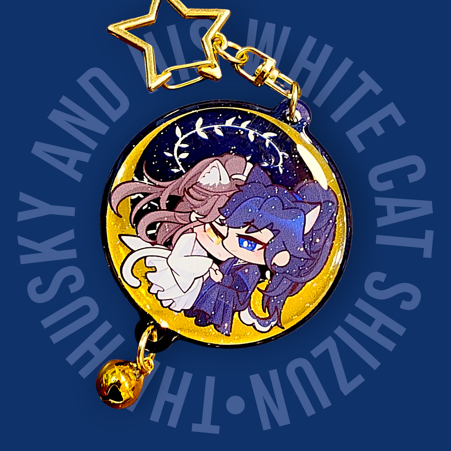 The Husky and His White Cat Shizun Double-Sided Gold-Foil Keychain