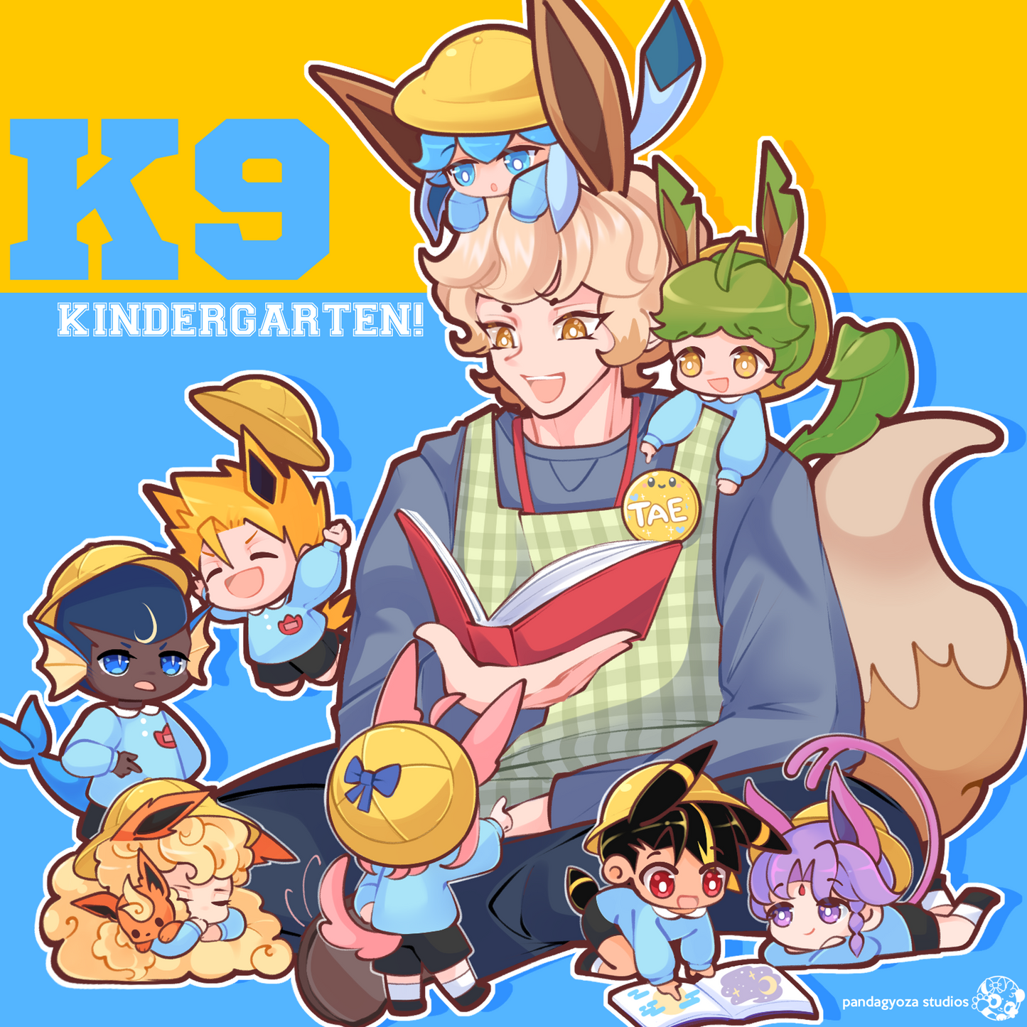 Pokemon Eeveelutions: K9 Squad (Original Characters) Square Print