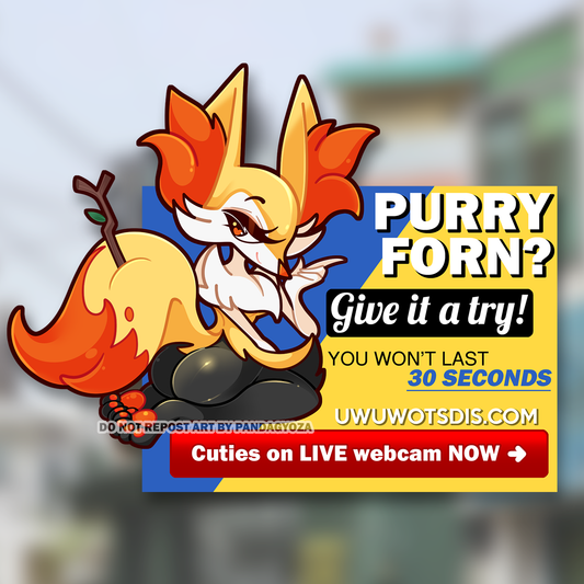 Pokémon Pop-Up Porn Ad Series: Braxien Parody Sticker