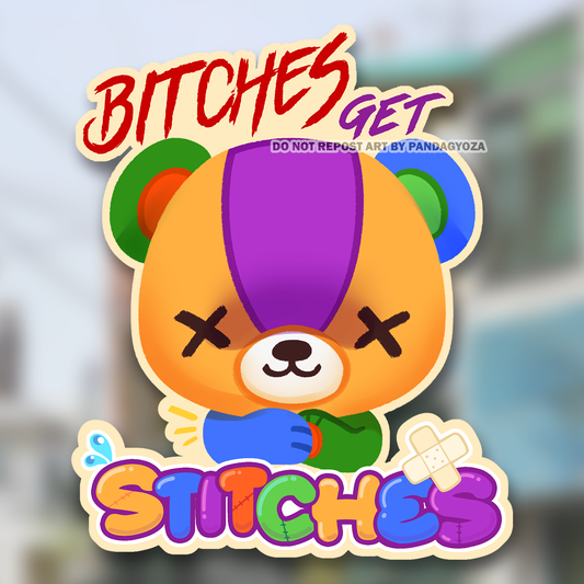 Animal Crossing 'Bitches get Stitches' Sticker