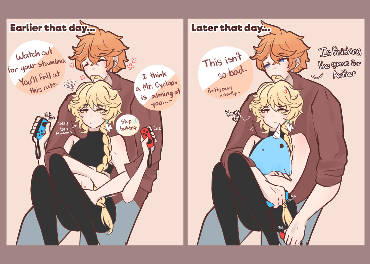 Genshin Impact: Tartaglia x Aether (Gaming) Double-Sided Doujin Print