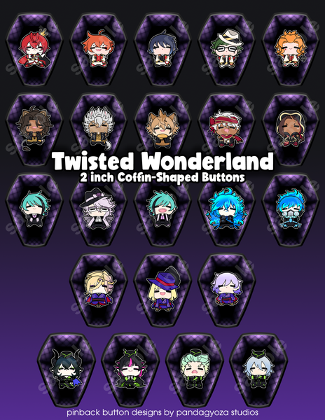 Twisted Wonderland: Coffin Pinback Buttons