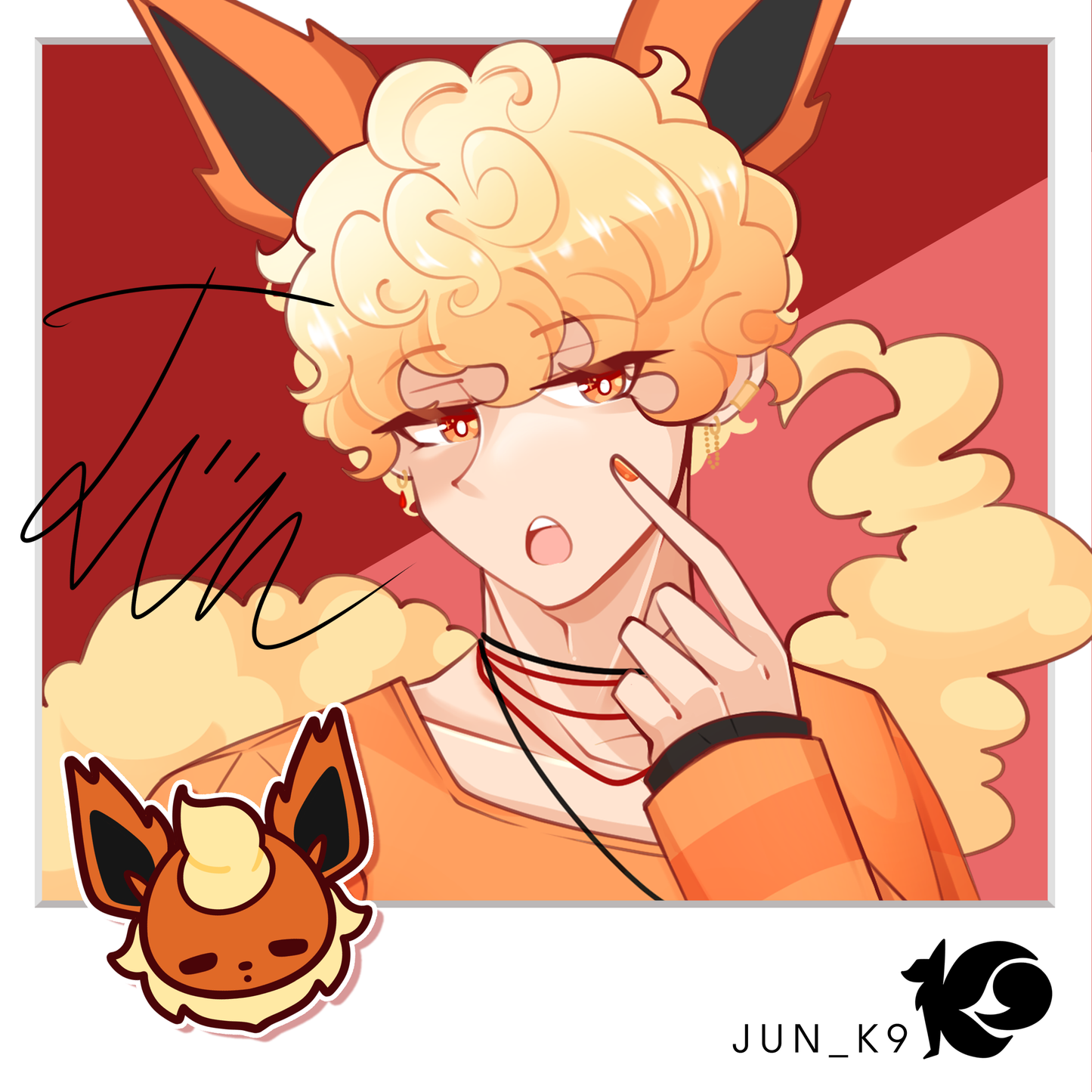 Pokemon Eeveelutions (Original Gijinka) Square Prints