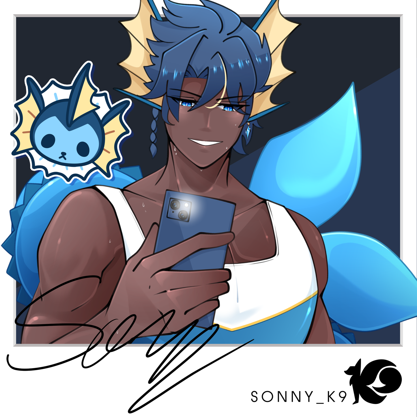 Pokemon Eeveelutions (Original Gijinka) Square Prints
