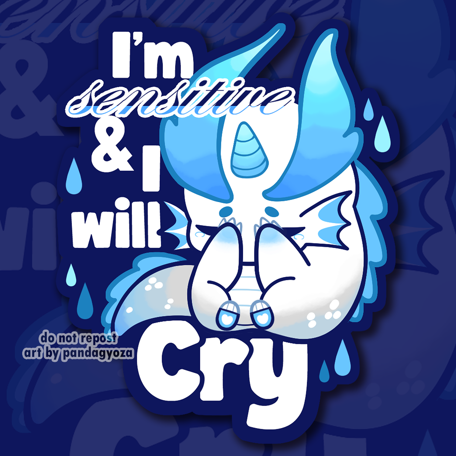 Chonky Dragon Neuvillette 'I'm sensitive, and I will cry' Sticker