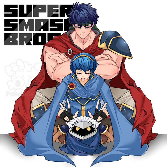 Super Smash Bros. (Subspace Emissary) Ike, Marth and Meta Knight Trio Square Print