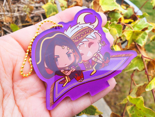 DISCONTINUING: Twisted Wonderland: Jamil x Kalim Couple Keychain 3in. Acrylic Keychain / Standee