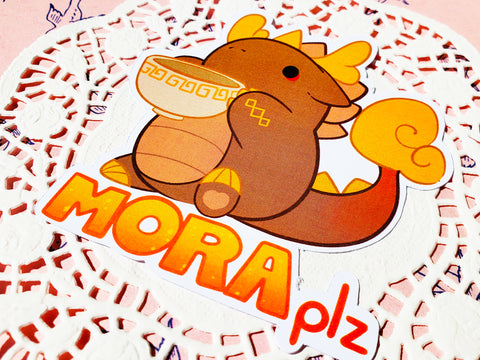 Chonky (Morax) Zhongli 'Mora please' Sticker