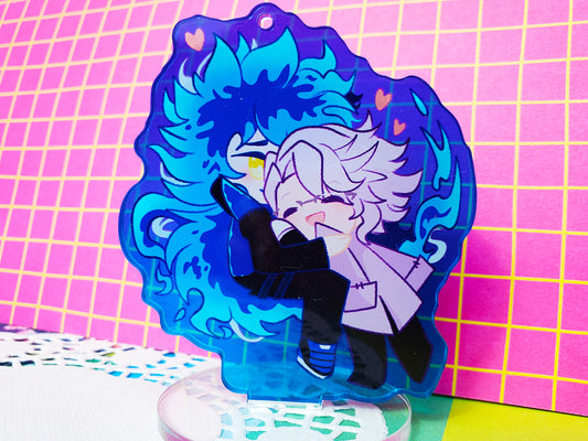 DISCONTINUING: Twisted Wonderland: Idia x Azul Couple Glitter Keychain Standee