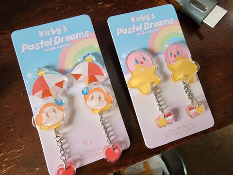 Nintendo: Pastel Kirby + Waddle Dee Earrings