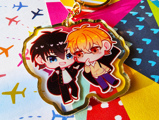 GIVEN: Mafuyu x Uenoyama Gold-trimmed Double-Sided Keychain