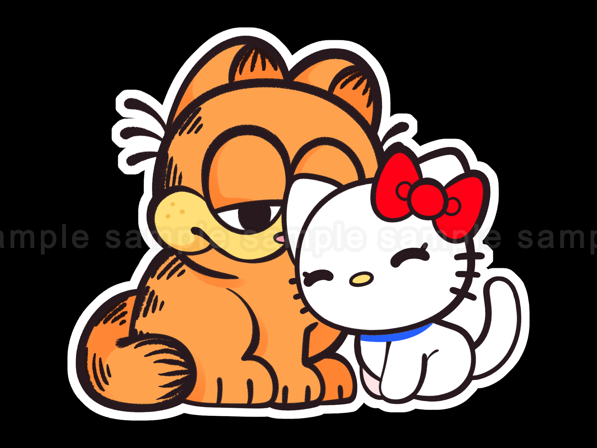 Garfield x Hello Kitty Sticker