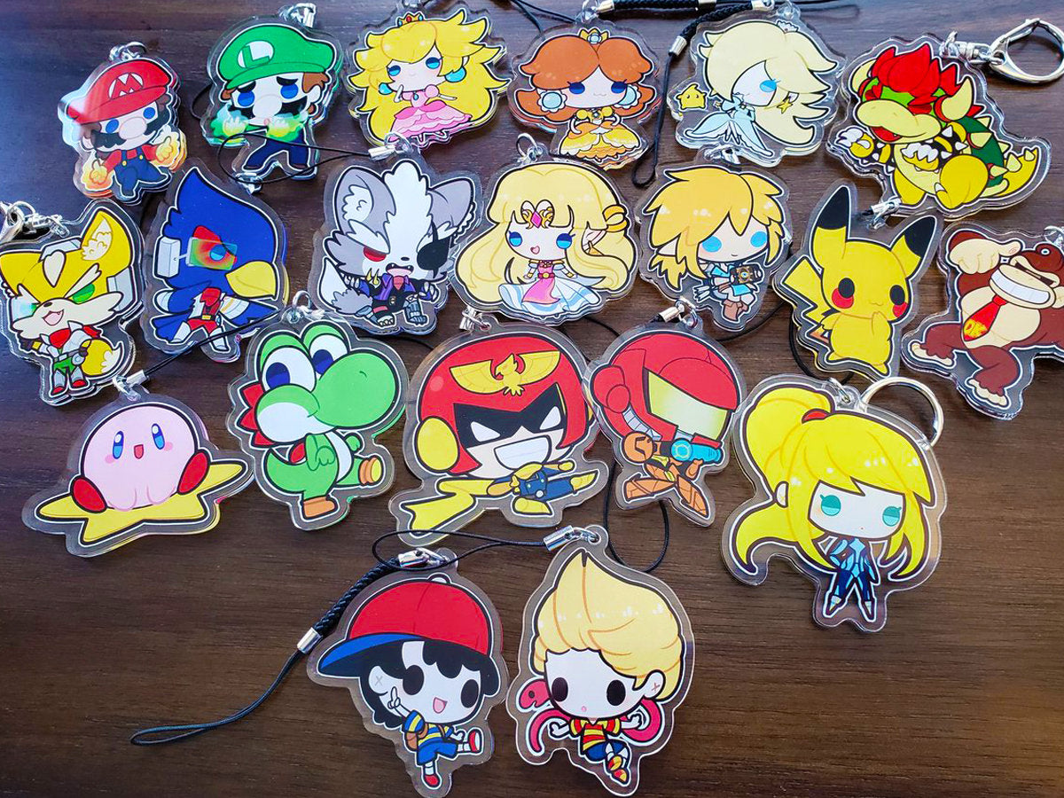 ALL Nintendo SSBU Super Smash Bros. Ultimate Double-Sided Keychains