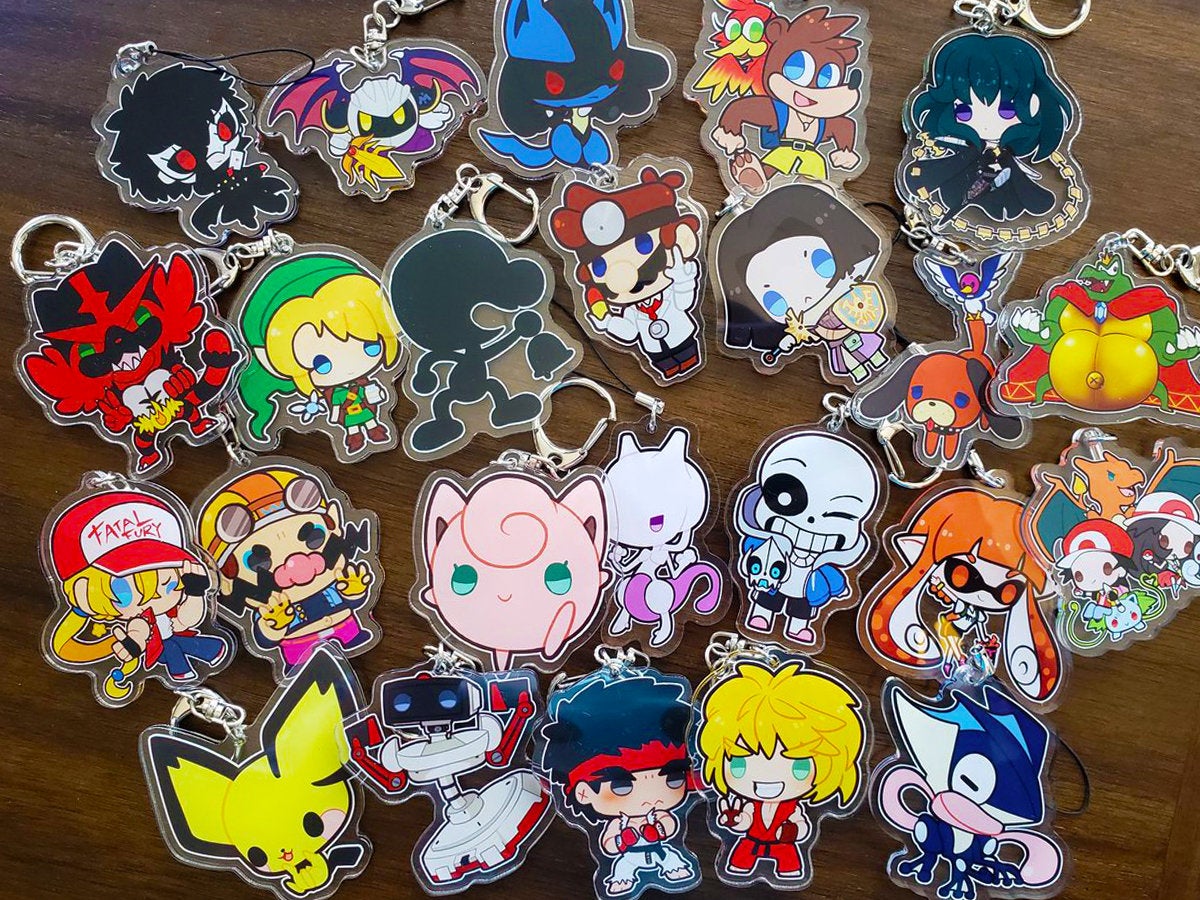 ALL Nintendo SSBU Super Smash Bros. Ultimate Double-Sided Keychains