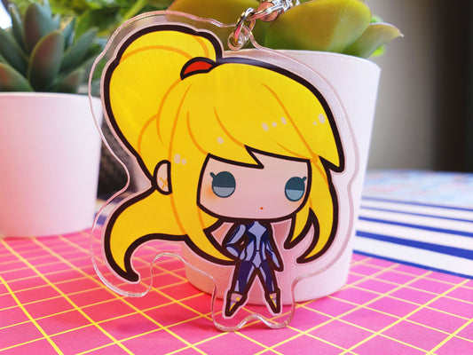 Nintendo SSBU Super Smash Bros. Ultimate Double-Sided 3 in. Keychain [ Zero Suit Samus ]