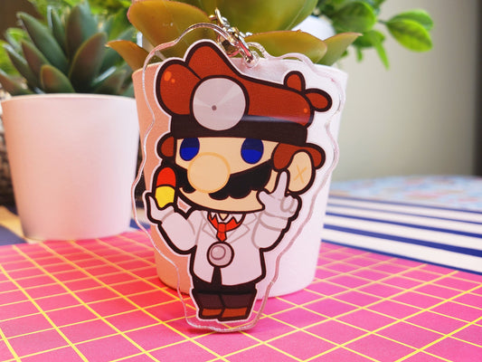 Nintendo SSBU Super Smash Bros. Ultimate Double-Sided 3 in. Keychain [ Dr. Mario ]