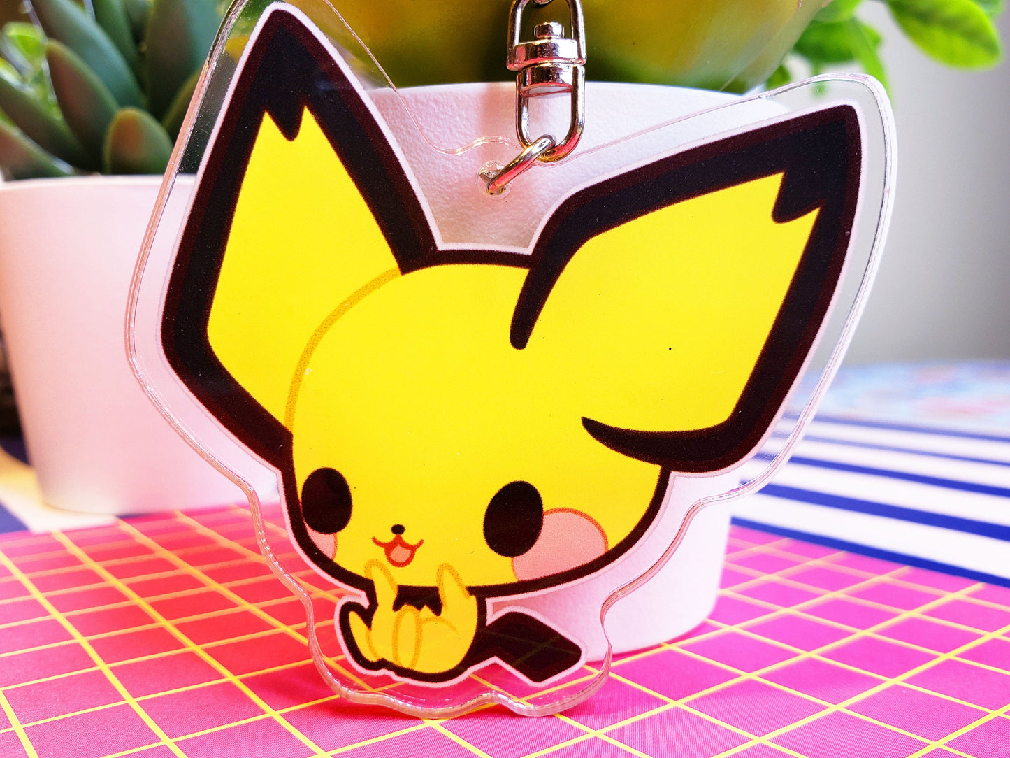 Nintendo SSBU Super Smash Bros. Ultimate Double-Sided 3 in. Keychain [ Pichu ]