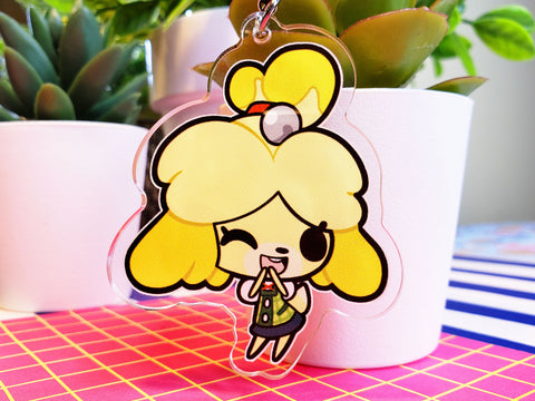 Nintendo SSBU Super Smash Bros. Ultimate Double-Sided 3 in. Keychain [ Isabelle ]