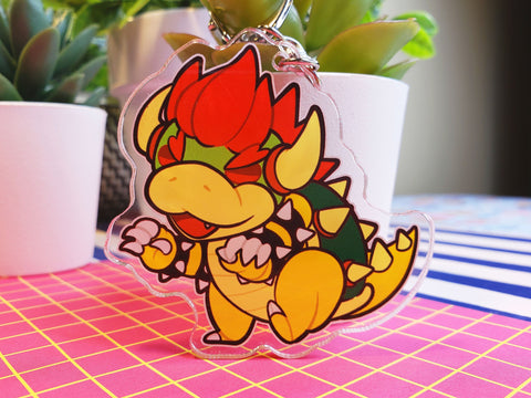 Nintendo SSBU Super Smash Bros. Ultimate Double-Sided 3 in. Keychain [ Bowser ]