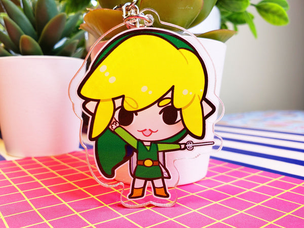 Nintendo SSBU Super Smash Bros. Ultimate Double-Sided 3 in. Keychain [ Toon Link ]