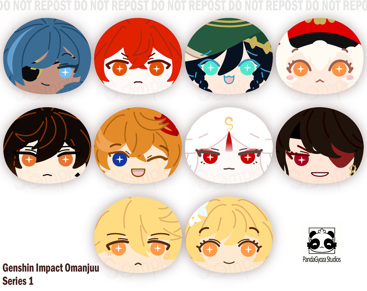 (DISCONTINUING) Genshin Impact: Squishy Mochi / Omanjuu Plush Toy Keychains